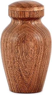 NIRMAN Acacia Wood Urns for Human Ashes - Beautiful Wood Urns for Adults (2.75" x 2.75" x 5")