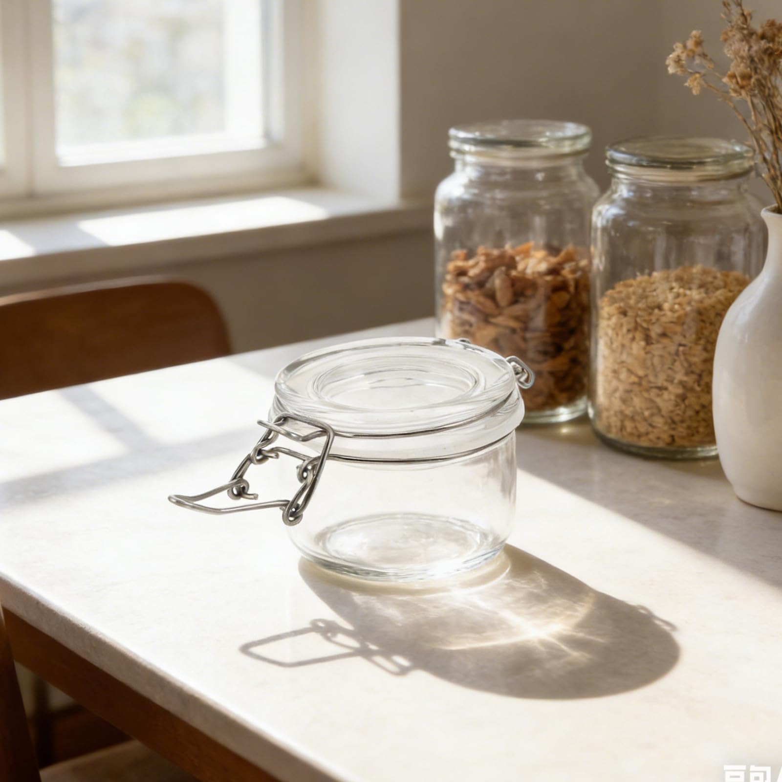 PACKOVE 10 Stück Luftdichte Glasbehälter mit Bügelverschluss Weithals Vorratsdosen aus Glas und Edelstahl 100 370ml zur Aufbewahrung von Mehl und Gewürzen in Vorratskammer