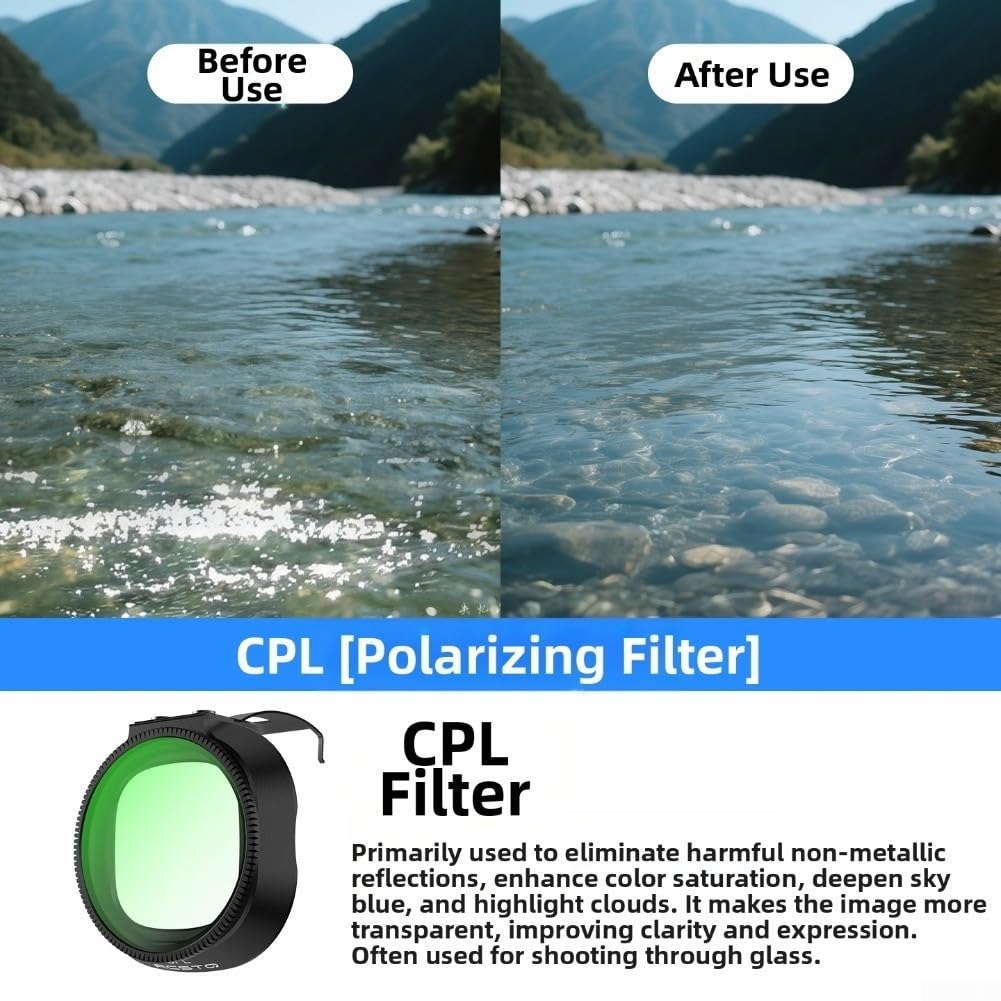 Juego de filtros ND para drones DJI, polarizadores de mano, enfoque suave, densidad neutra, filtros de lente compatibles con accesorios de cámara de vuelo (G)