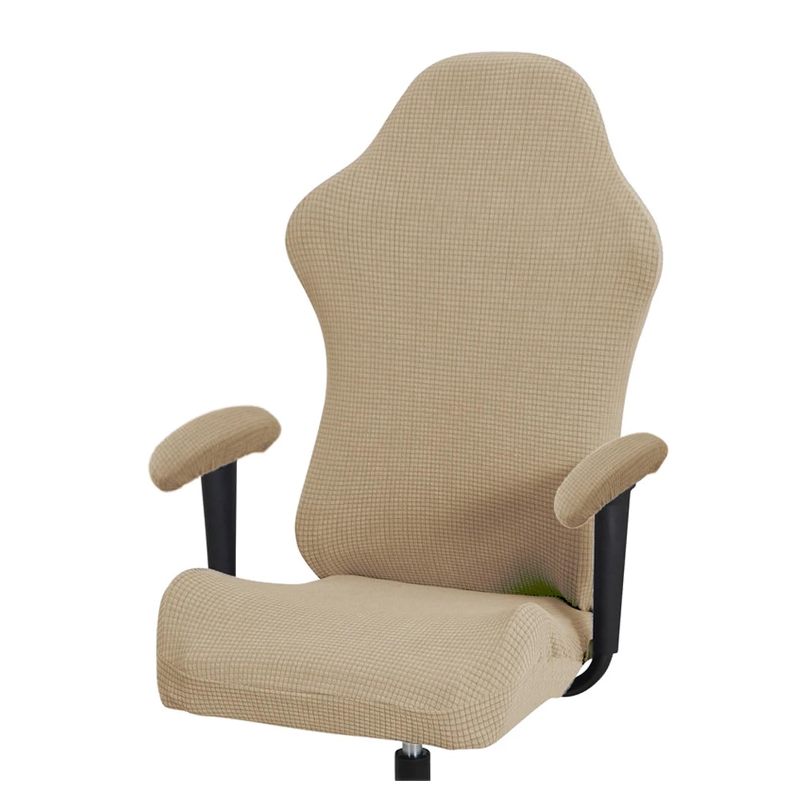 ZHOUXYFDC Gaming Chair Cover Thick Office Computer Game Chair Slipcovers Stretchy Reclining Racing Gaming Chair Cover Protector With Armrest Cover(Khaki)