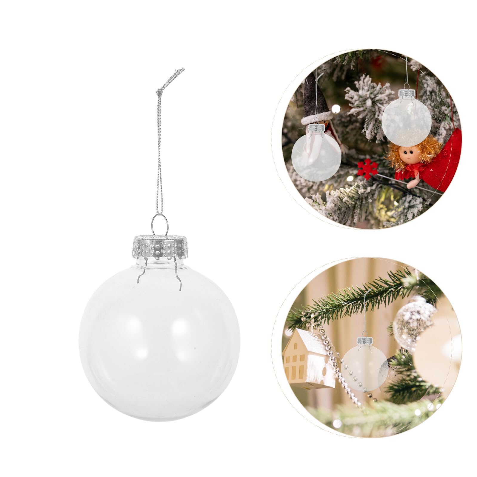 Homoyoyo 10 Stück Transparente Große Weihnachtskugeln zum Befüllen Leichte Feine Dekoanhänger für Christbaum DIY Bastelspaß Vielseitig Einsetzbar für Zuhause Party und Festtagsdeko