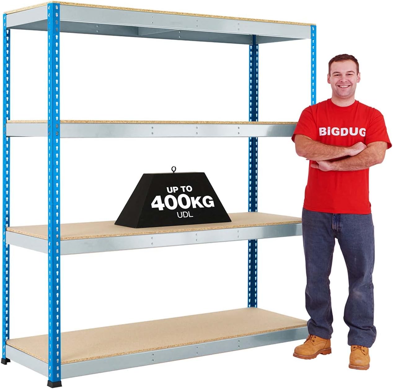 BiGDUG 4 Tier Shelving Unit Heavy Duty Garage Racking 198cm x 122cm