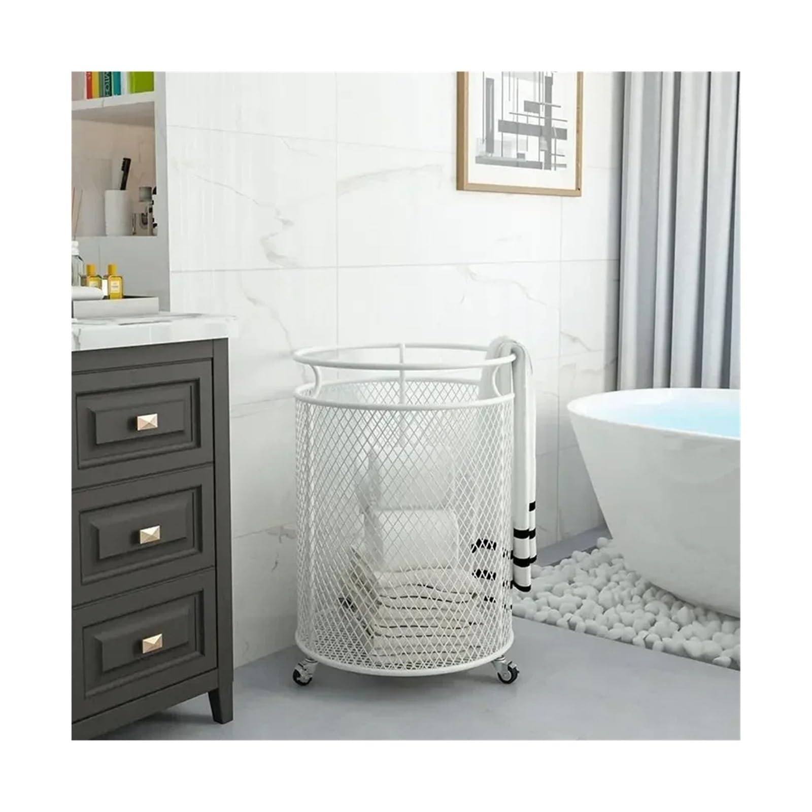 Laundry Hamper Light Luxury Iron Dirty Clothes Storage Baskets