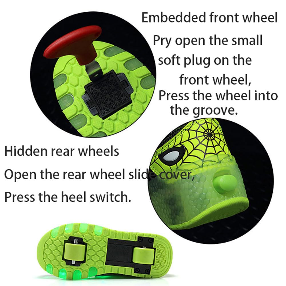 Sneakersy na kółkach, buty dla chłopców i dziewcząt, outdoorowe trampki z kółkami, buty do jazdy na deskorolce, dziecięce trampki 2 w 1, trampki z 2 kółkami, do chodzenia, fitnessu