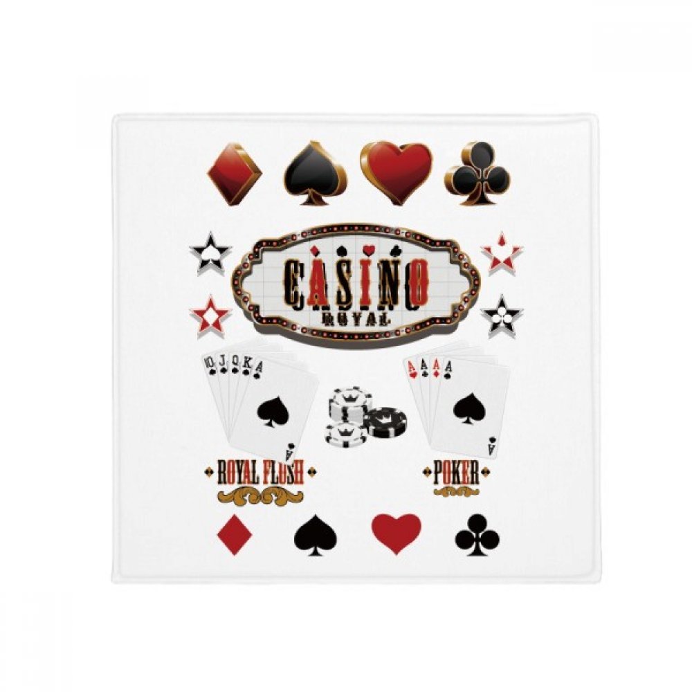 Tapis pet mat motif cartes à jouer anti-slip 80x80cm pour sol de cuisine et entrée