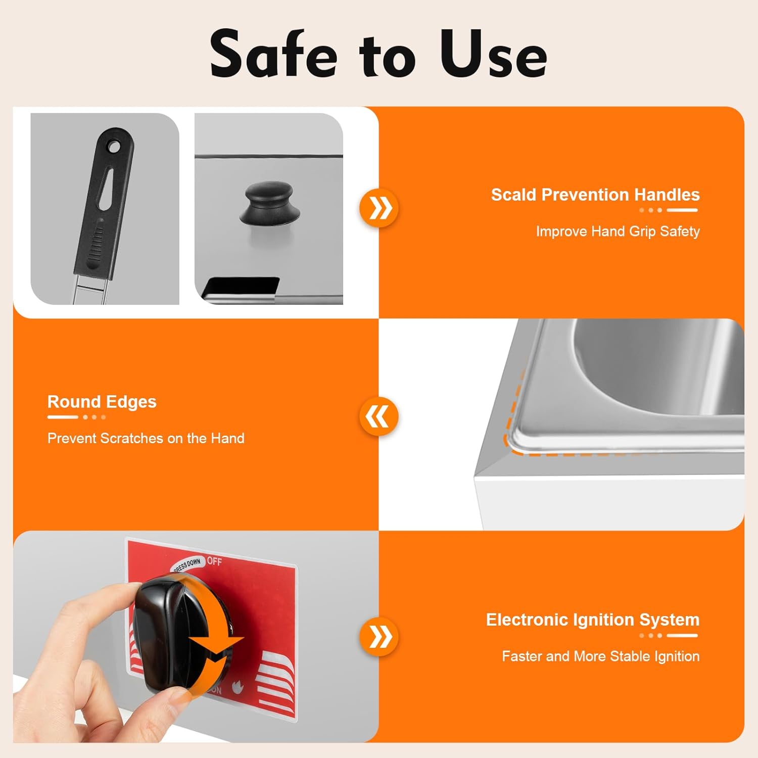 Commercial Propane Deep Fryer, 10.6 Qt Oil Fryer, Countertop Double-layer Stainless Steel Gas Fryers with 2 Suspended Frying Baskets & 2 Fire Control Switches for Restaurants Licensed Stalls