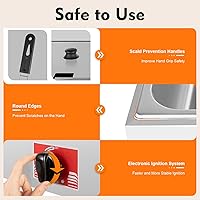 Vista 8 de Freidora comercial de doble tanque con 2 cestas y tapas, cada tanque de capacidad óptima de 6 litros/6.34 cuartos de galón, freidora eléctrica