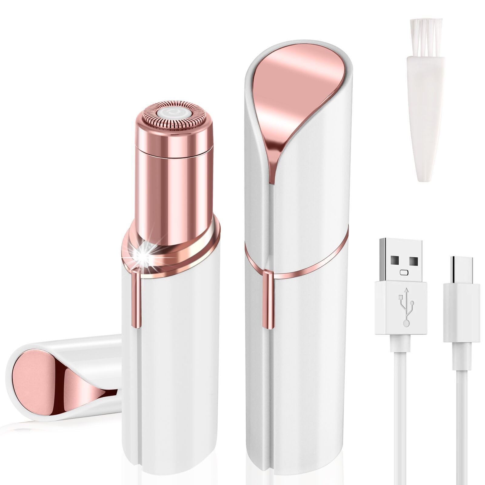 ACWOO Urządzenie do usuwania owłosienia twarzy dla kobiet, elektryczne usuwanie włosów przez USB, bezbolesna golarka do twarzy, trymer dla kobiet, ze światłem LED, do ciała, twarzy, ust, podbródka