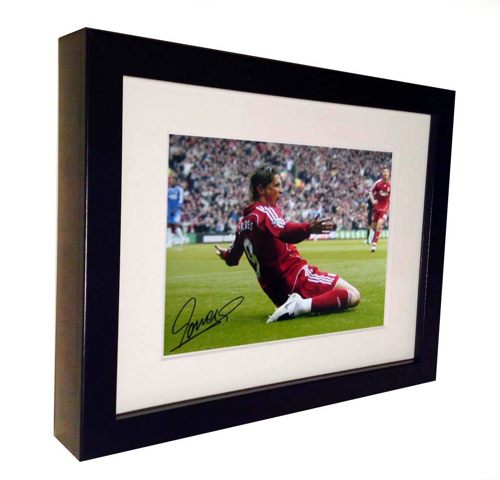 Signed Fernando Torres Liverpool Autographed Photo Photograph Picture Frame