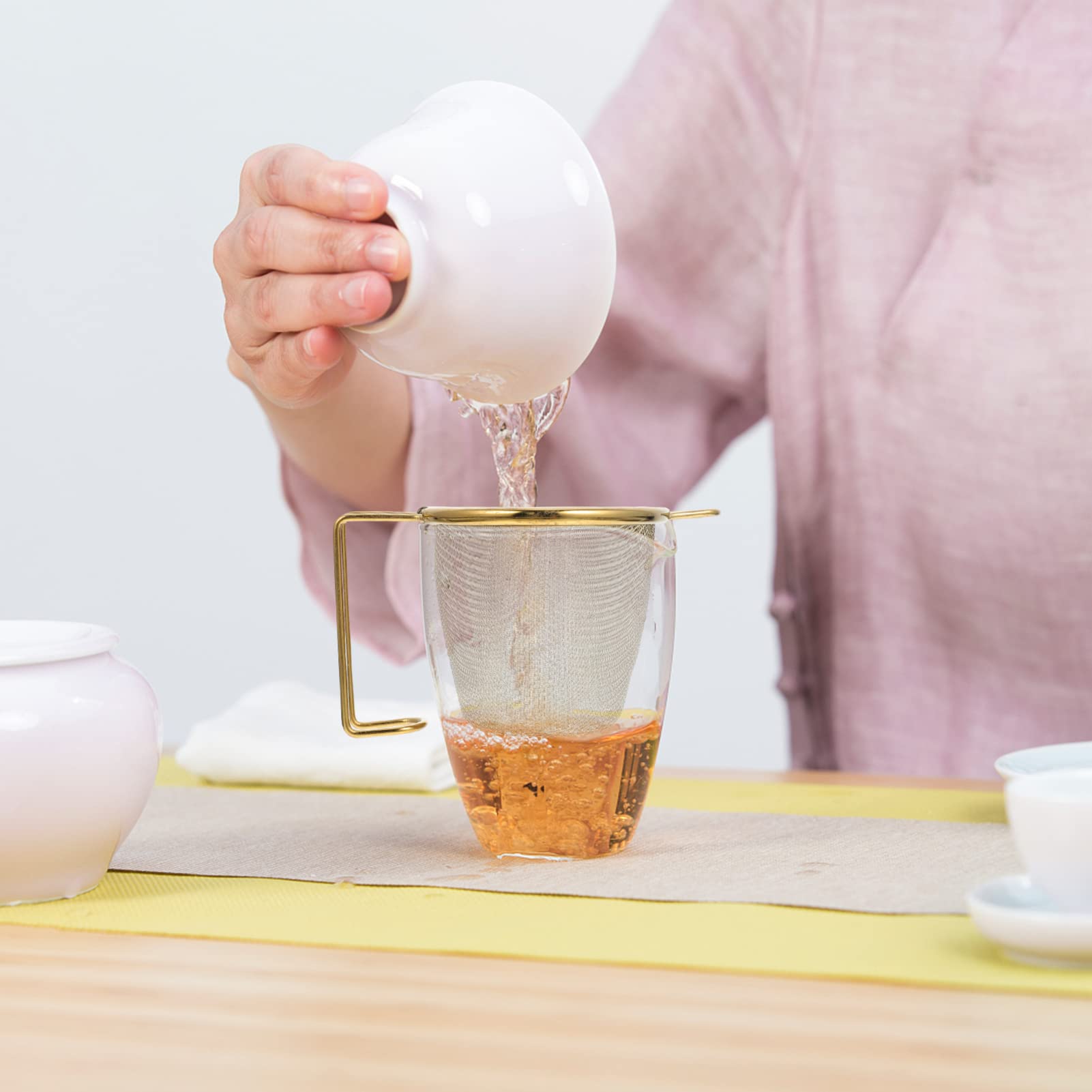 2 uds Infusor de té de colador de Malla Fina colador de Hojas de té Sueltas Taza de café Accesorios de Tetera Suministros de café for Tetera Taza Tetera