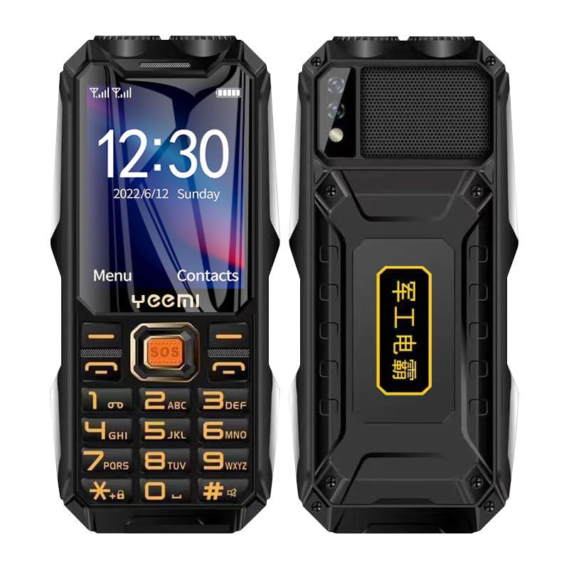 KIMBROLL Q8-1 Old Man Phone - Teléfono con pantalla de 2.4 pulgadas, red 4G, botón grande, teléfono móvil, doble SIM, radio FM, linterna, cámara (negro)