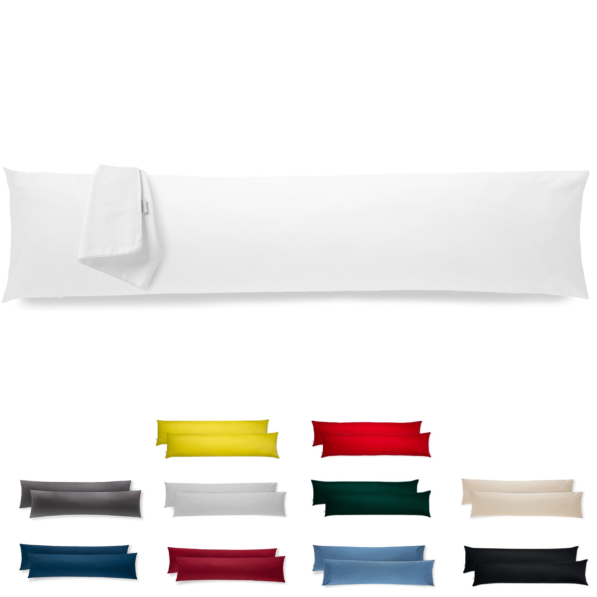 Flowen Federe Cuscini Letto Matrimoniale e Singolo 40x145 Set da 2 Copricuscini in Microfibra Fodere Lavabili e Resistenti 40 x 145 cm Tessuto 100% Poliestere Traspirante Anallergico Antiacaro