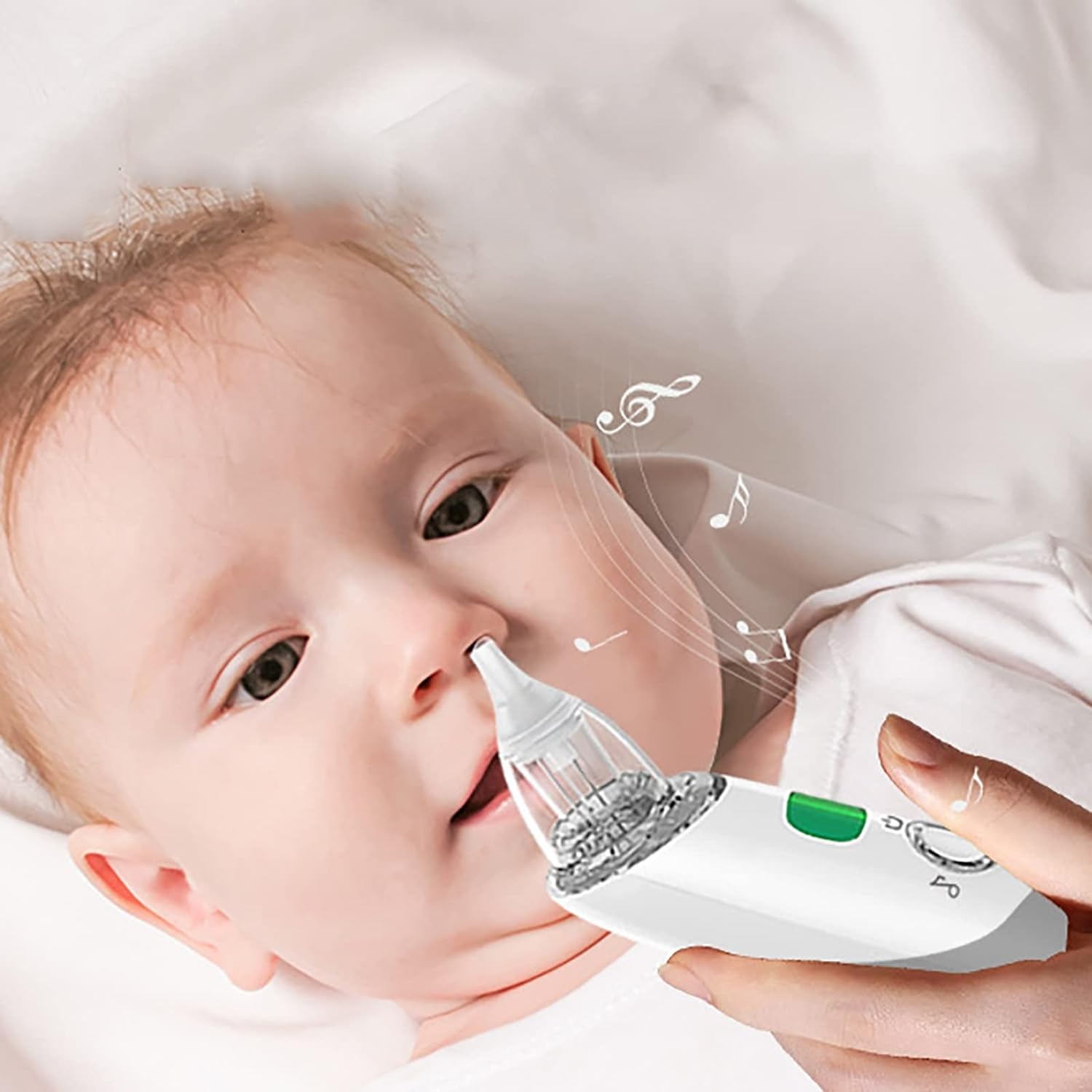Aspirador Nasal eléctrico, Limpiador automático de ventosas de Nariz for bebés Recargables con 3 Puntas de succión de Silicona y Kit de Enjuague de Senos nasales con 3 Modos