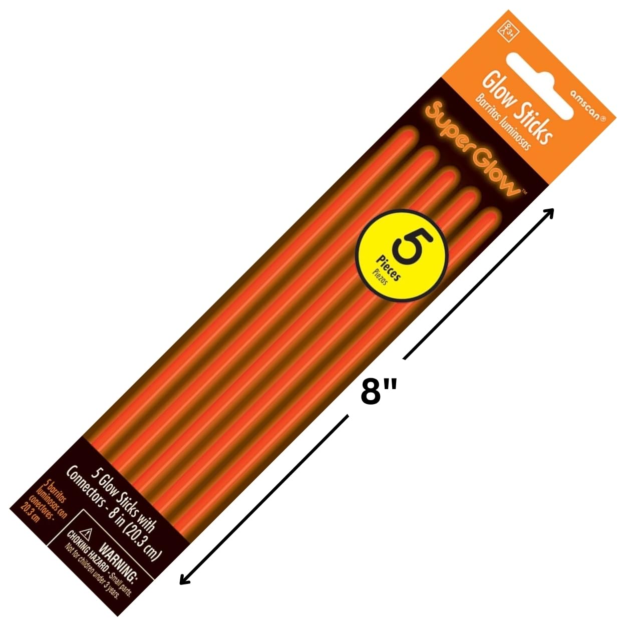 Vibrant Orange Glow Stick - 8