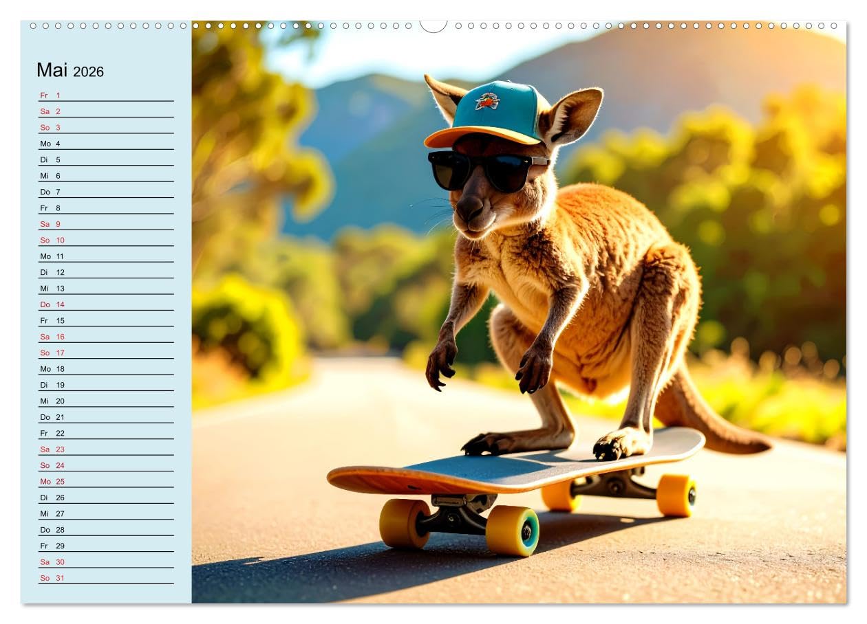 Tierisch kreativ: Hobbies im Tierreich (hochwertiger Premium Wandkalender 2026 DIN A2 quer), Kunstdruck in Hochglanz: Lachen garantiert! Unser ... Freizeit mit Stil genießen! (CALVENDO Spass)