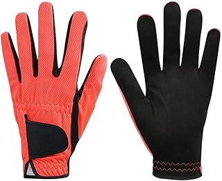 Golf Gloves Pack 1 Pcs Mens Golf Glove Left Hand 3D Mesh Non-slip Micro Fiber Green Orange Purple Golf Gloves Men Golf Glove (Color : 1 Pcs Left Hand O, Size : 24 Medium Large)