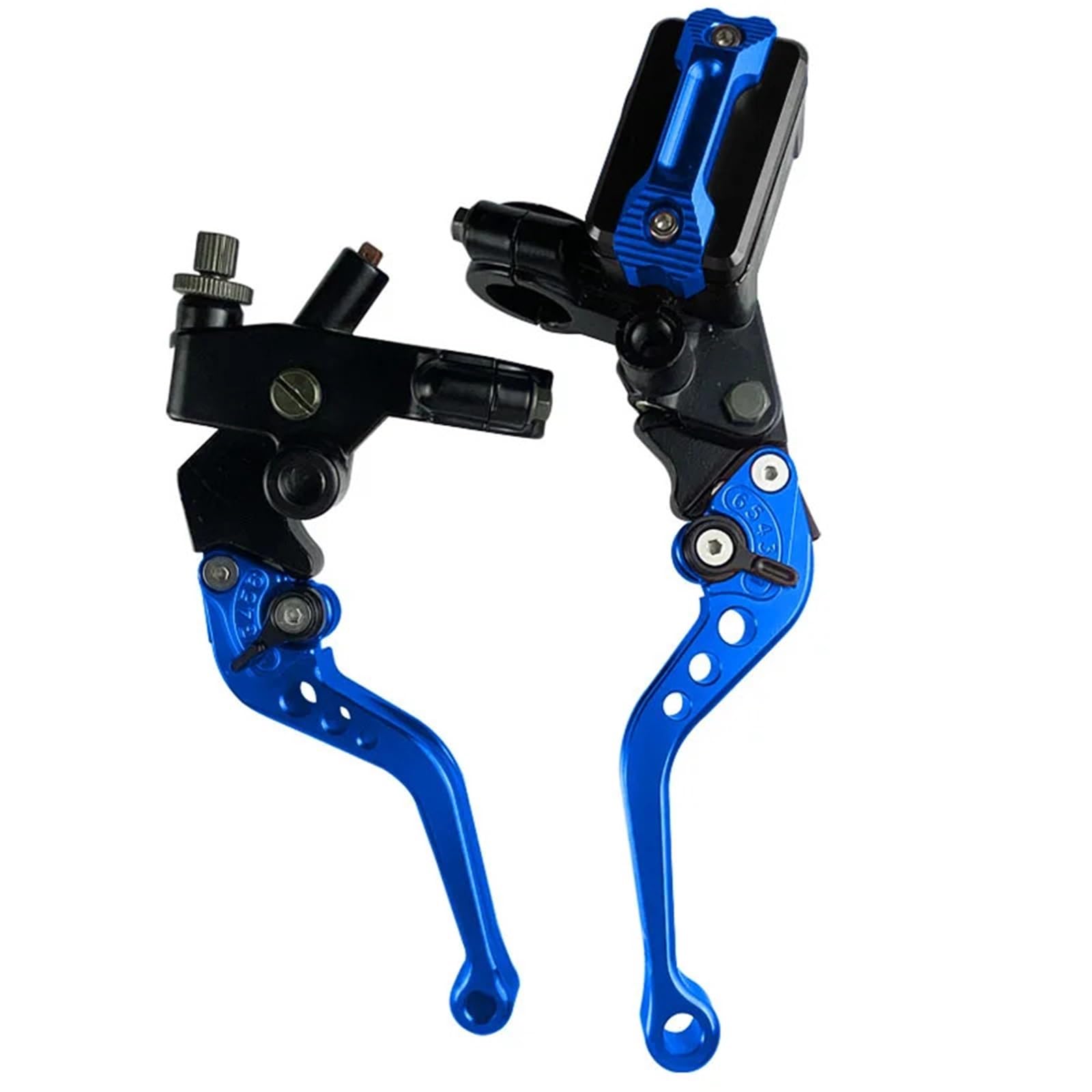 Motorrad-Kupplungshebel 1 Paar 7/8" 22mm Universal Motorrad-Hauptbremszylinder-Hebelzug-Kupplungsbehälter für Roller(Blue B)