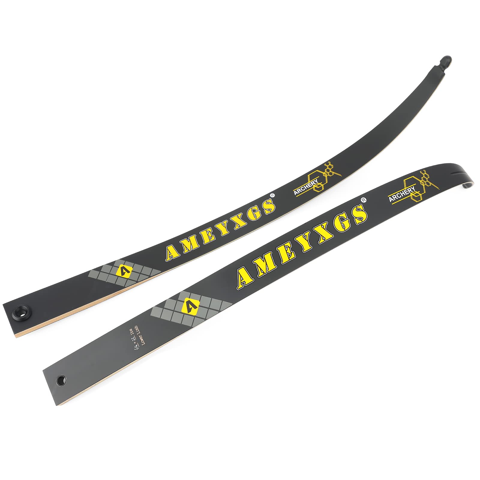 Membres d'arc Classique deTakedown 66"/68"/70" Membres d'arc Classique de compétition 14-40 lbs Membres d'arc Classique Cible pour Adulte/Jeune/débutant (Membre Noir,68"-28lbs)