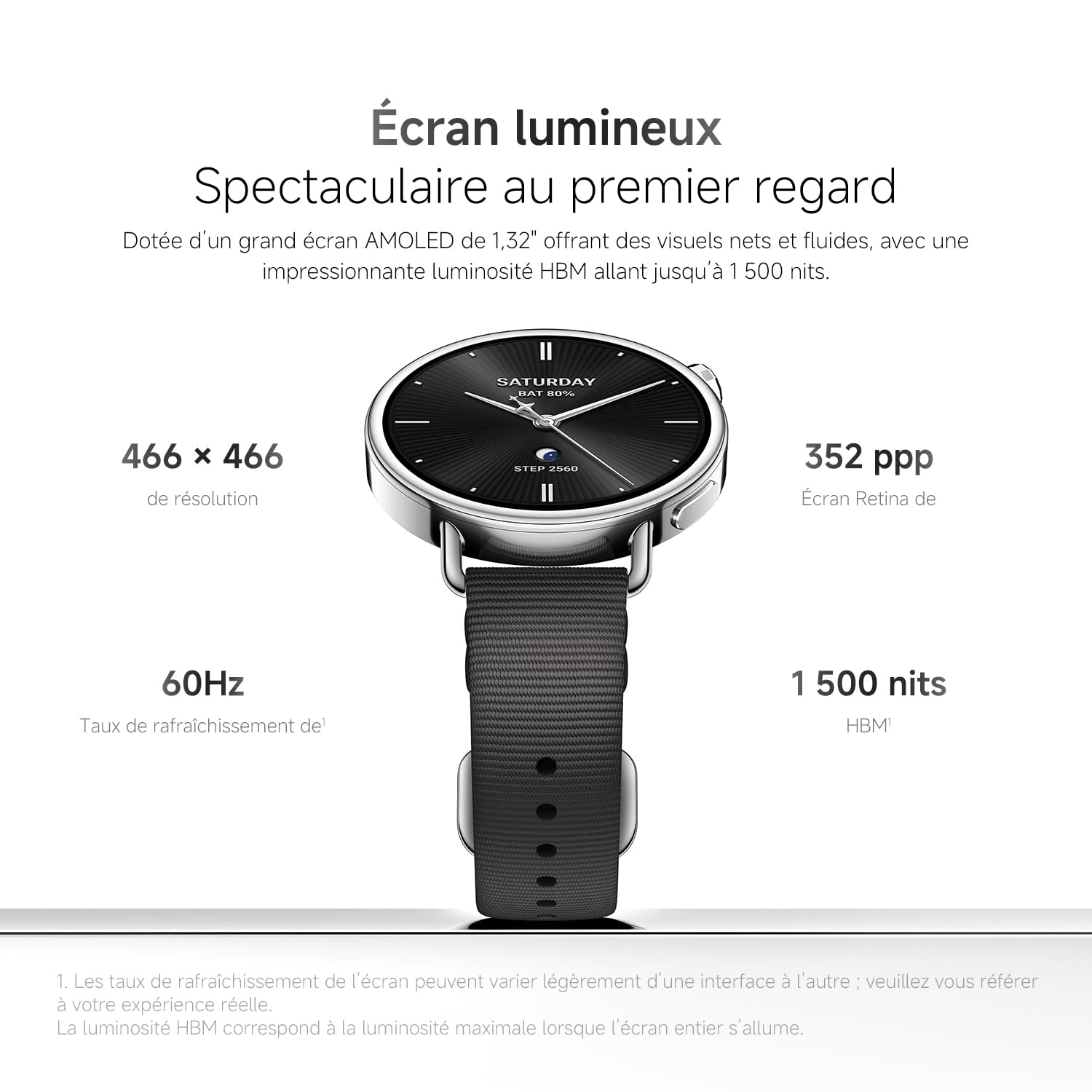 XIAOMI Watch S4 41mm, Montre connectée compacte, boîtier ultra-léger 32g, prédiction cycle menstruel, 150+ modes sportifs, HyperOS 3, Bracelet Cuir Blanc