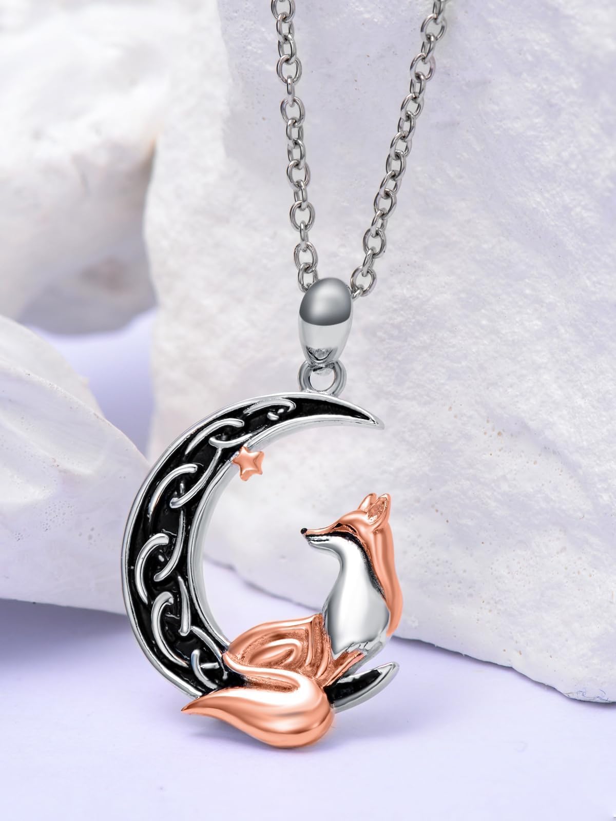 Volpe Regali Argento Sterling Volpe Luna Collana Compleanno San Valentino Alice Gioielli Regali per Donne Ragazze