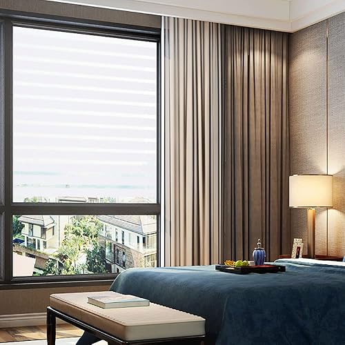 Miniatura 6 de Película esmerilada de 24 a rayas, calcomanía de ventana de vidrio de privacidad, calcomanías decorativas de vinilo para ventana, protección UV,