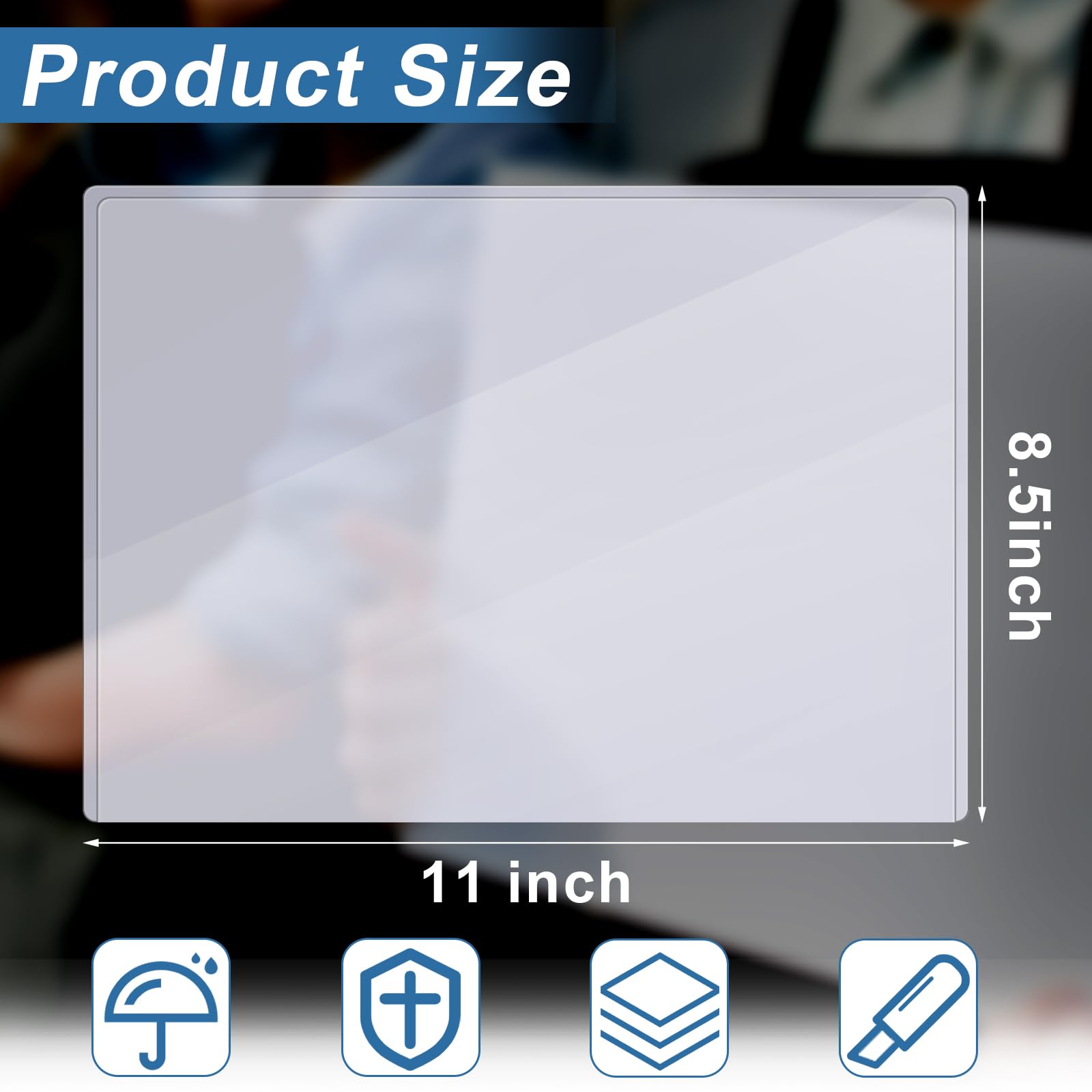 Custom Document Protector Rigid Print Protectors 8.5x11 50 Pcs Inch - Heavy Duty PVC Document ...