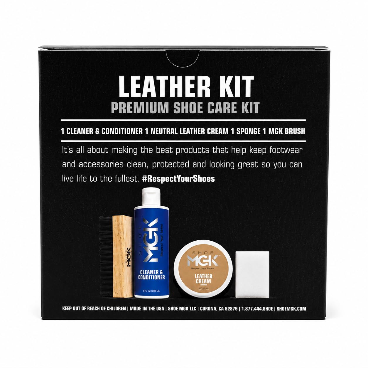Shoe MGK Kit per la cura della pelle per il ripristino e la manutenzione delle scarpe in pelle