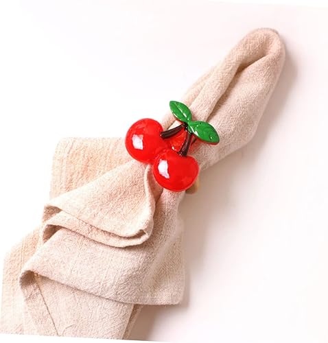 Miniatura 8 de Hemoton Servilleteros estilo cereza para decoración de mesa para fiestas, bodas y reuniones familiares