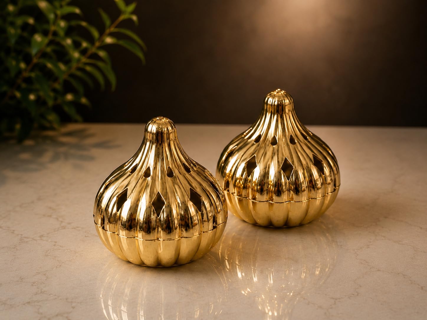 Gold Plated LED Modak Color Changing Glowing Miniature Decor for Ganesh Chaturthi, Golden and Multicolour, 5x5x5 CM, Pack of 2-image-23