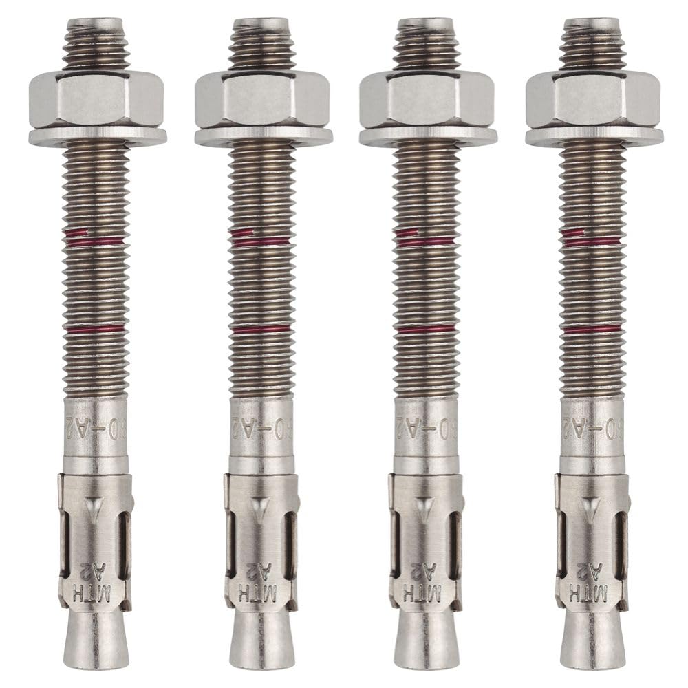 BATIFIX Schwerlastanker Edelstahl A2 V2A Bolzenanker mit ETA Zulassung Industriequalität Keilanker Stahlanker Dübel Blitzdübel Anker Schwerlastdübel (20, M10 x 120)