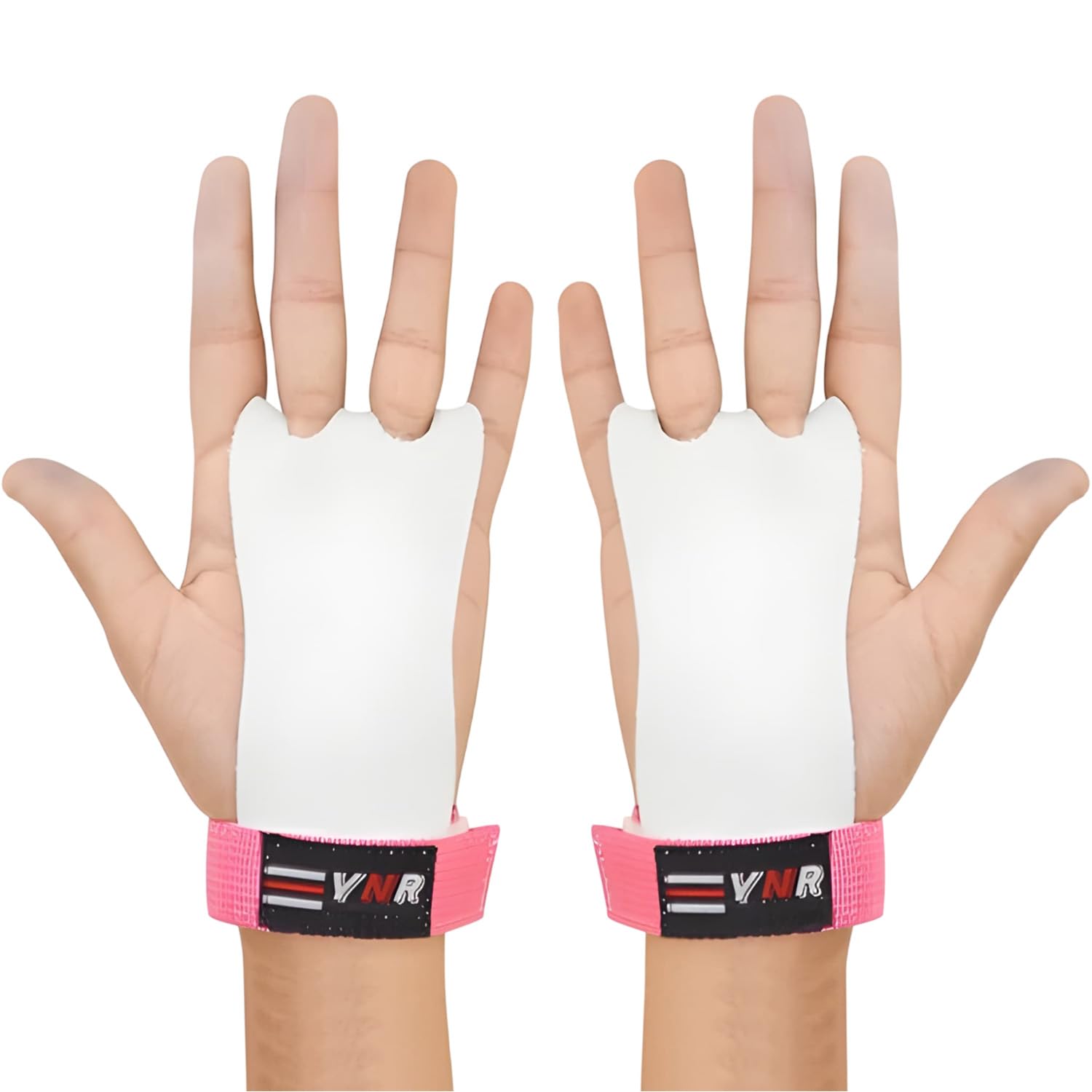 Gymnastics Palm Hand Guards, Junior Children Kids Beginner Grips Palm Protect Gymnastics Leather Training Gloves (L, Pink)