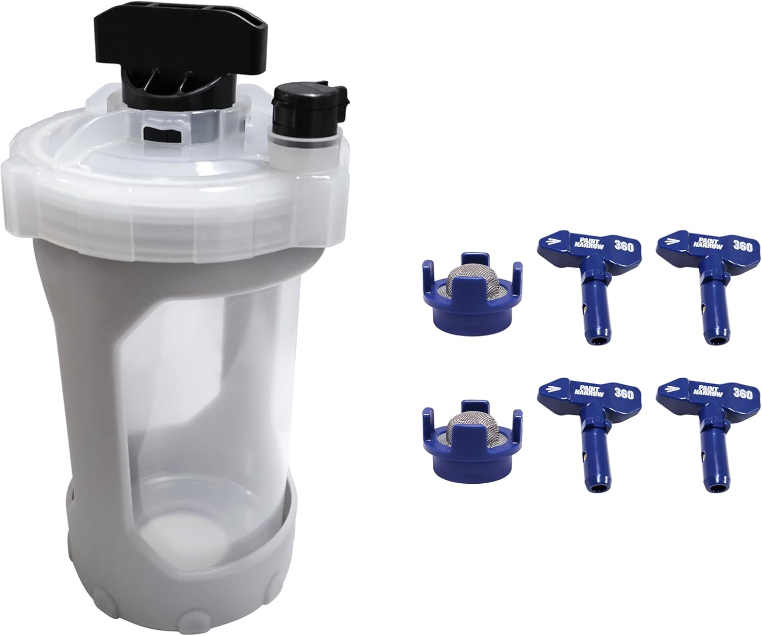 17P553 42oz Paint Bucket with 18F520 Spray Tip Kit Wide/Narrow Spray Kit