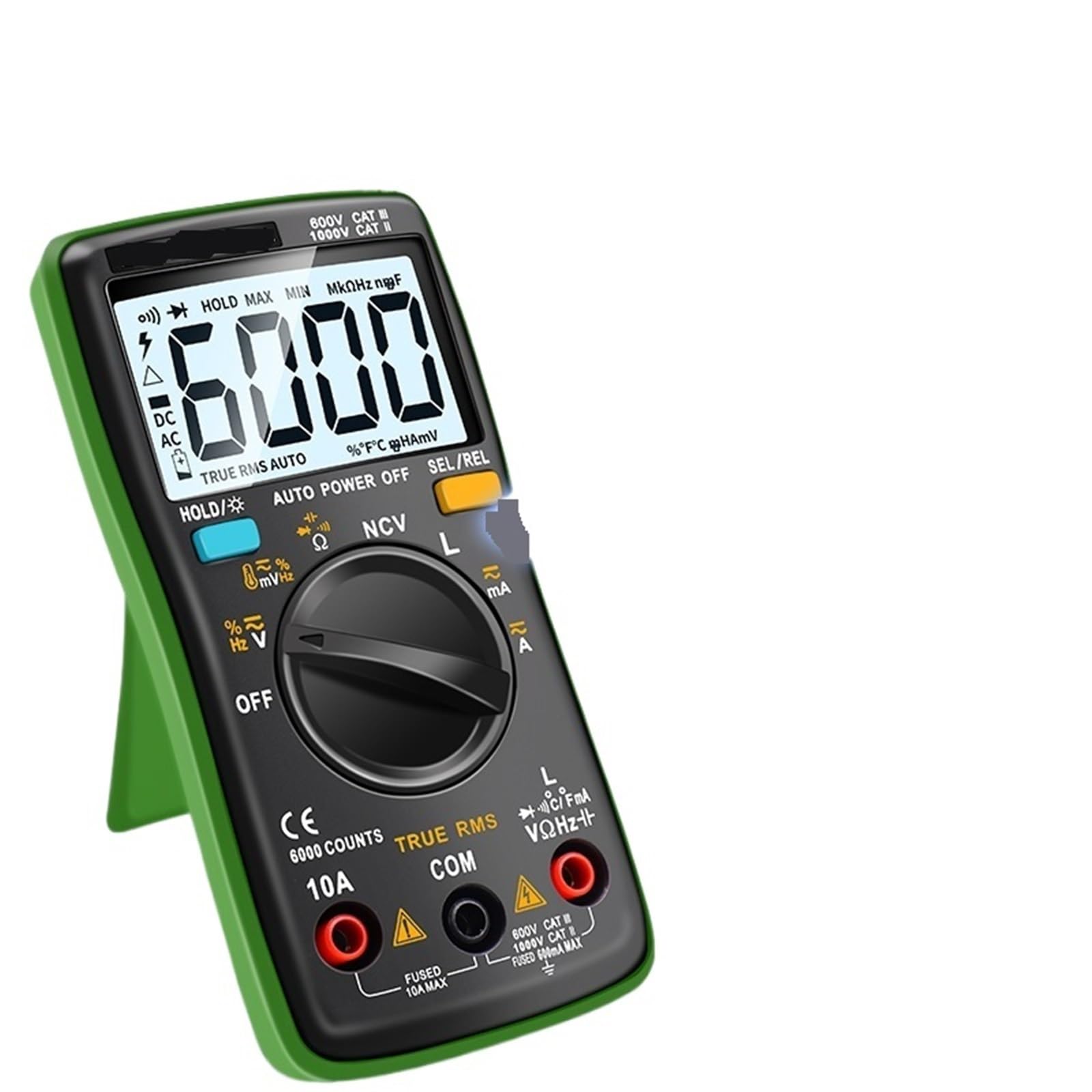 Multimetr cyfrowy ZT102L 6000 punktów, automatyczne podświetlenie, amperomierz AC/DC, tester napięcia i omów, przenośny multimetr (Box i 16 in1)