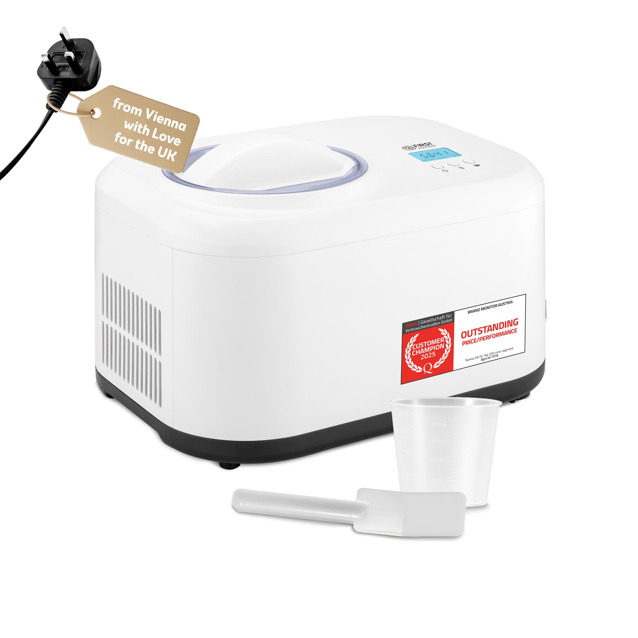 TZS First Austria - Ice Cream Maker 1L with compressor 3 in 1