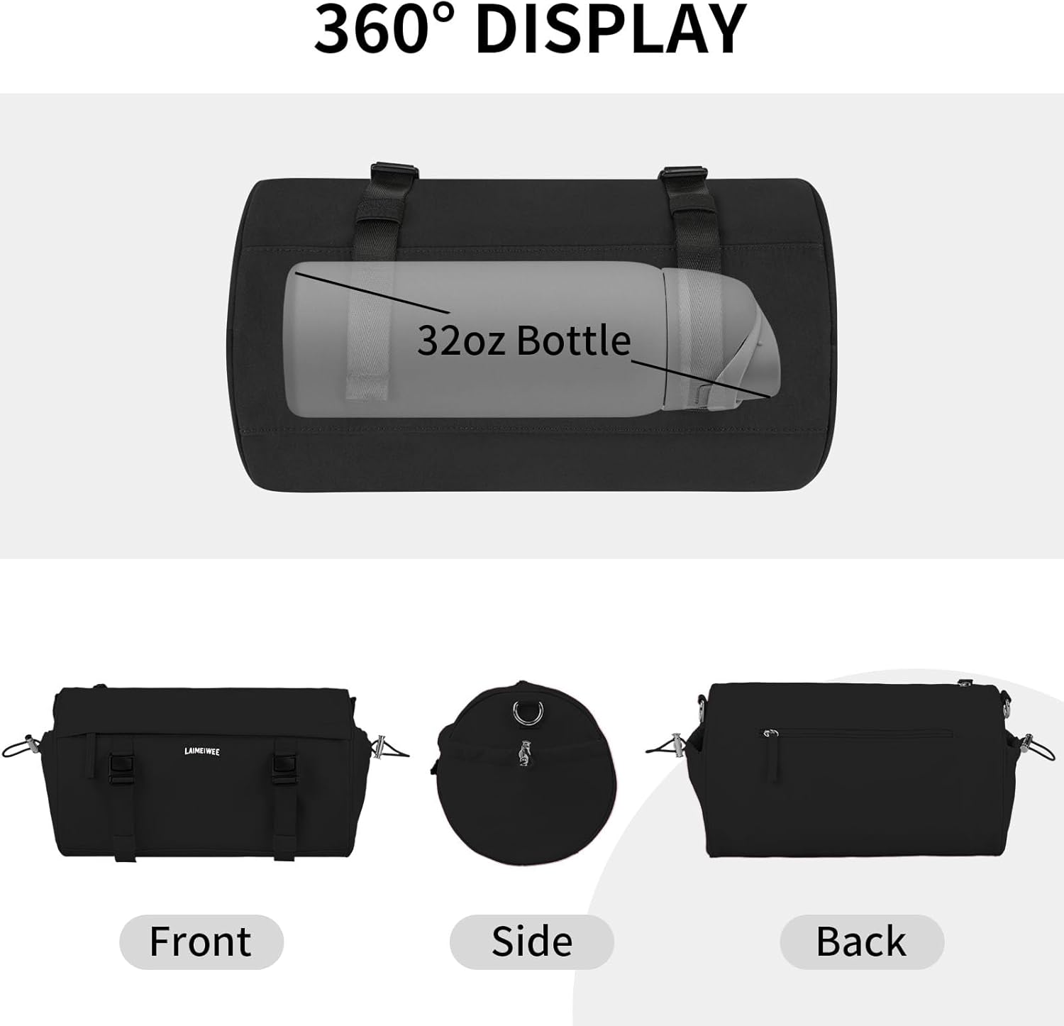 Small Gym Bag for Women Men, 11L Mini Crossbody Travel Duffel Bag with Wet Pocket and Yoga Mat Holder, Workout Sport Bags for Fitness Dance Swimming Dance Personal Item (Black)