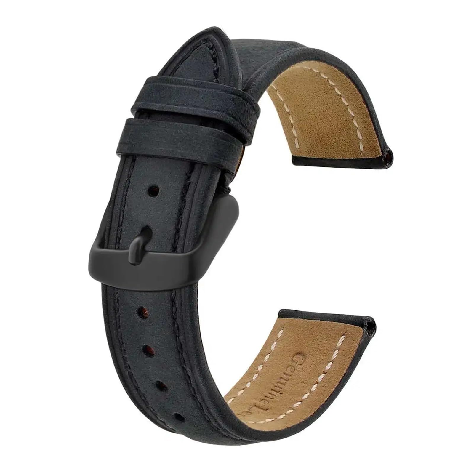 Cinturini, Cinturino for Orologio ~ retrò in Pelle Crazy Horse con(Brown,24mm)