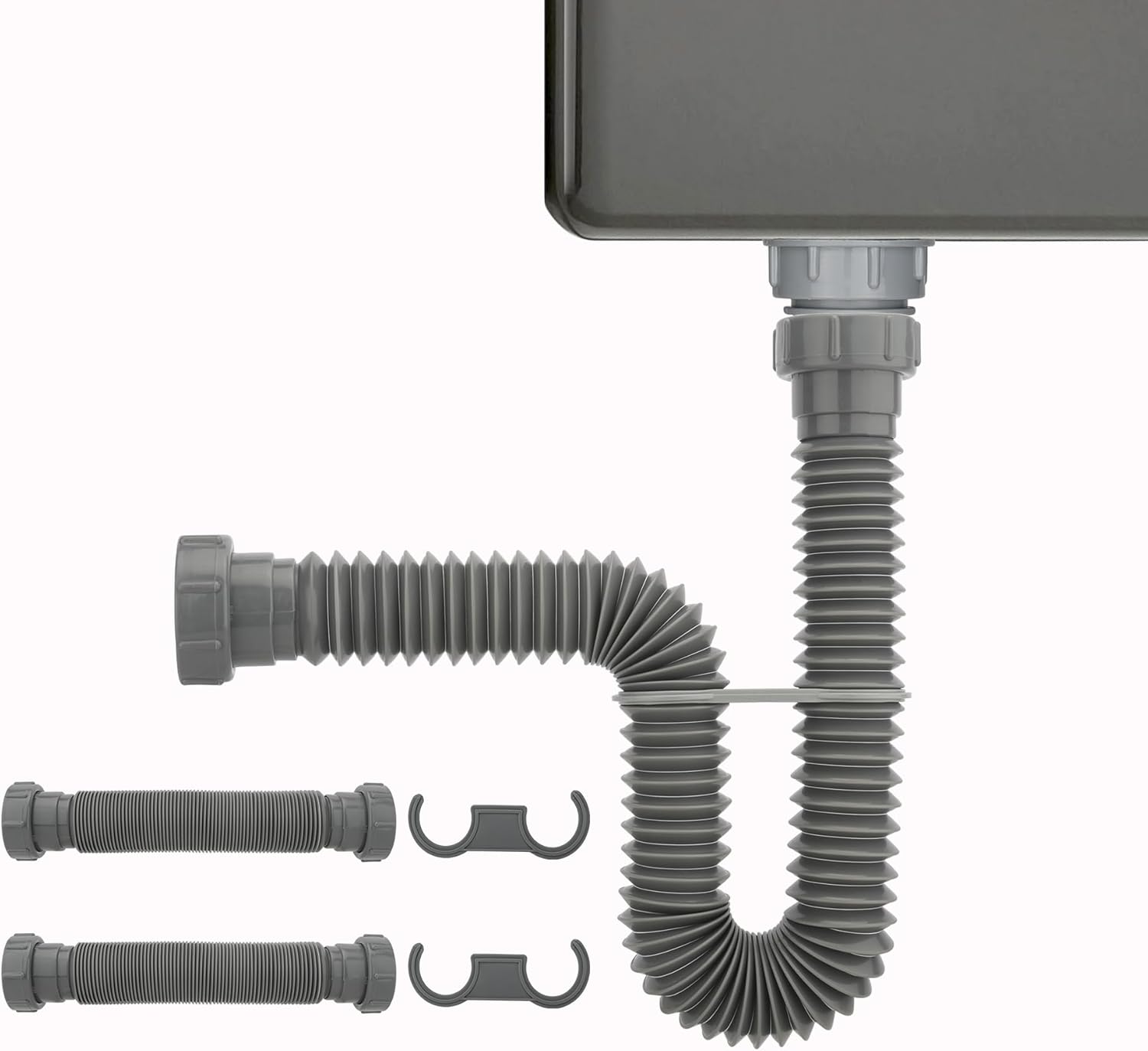 Flexible Kitchen Sink Drain, 11/2 Flexible Expandable Ptrap, Sink