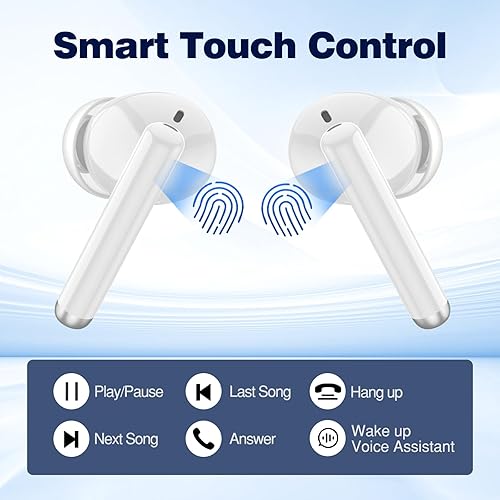 Miniatura 5 de Auriculares inalámbricos Bluetooth 5.3 para Samsung Galaxy S24 S23 Ultra S22 S21 A35 A15 A14 A13 iPhone 171615 - Micrófono HD, graves estéreo