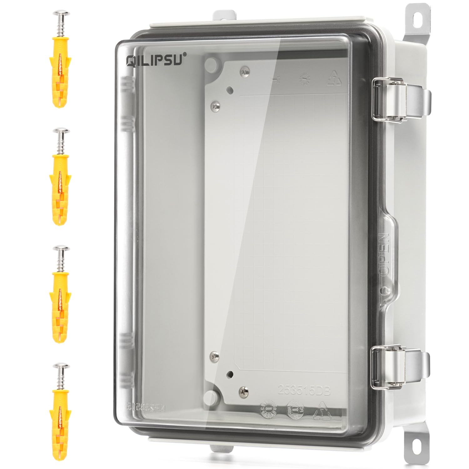QILIPSU UL94-V0 Outdoor WiFi Enclosure 13.8"x9.9"x5.9" Waterproof Electrical Junction Box PC/ABS Alloy Plastic Clear Hinged Door IP66 Weatherproof for Project Solar Network Router Pump Control — image 1