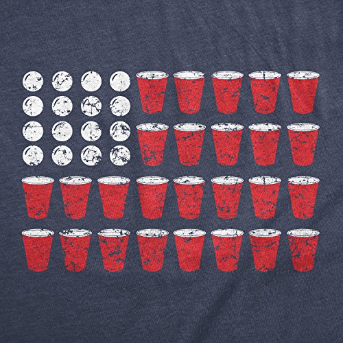 Mens American Flag Beer Pong T Shirt Funny Patriotic Drinking Tee for Guys Funny T Shirts Patriotic Apparel for Men Cool Beer Short Sleeve Novelty Tees for Navy L - Image 3