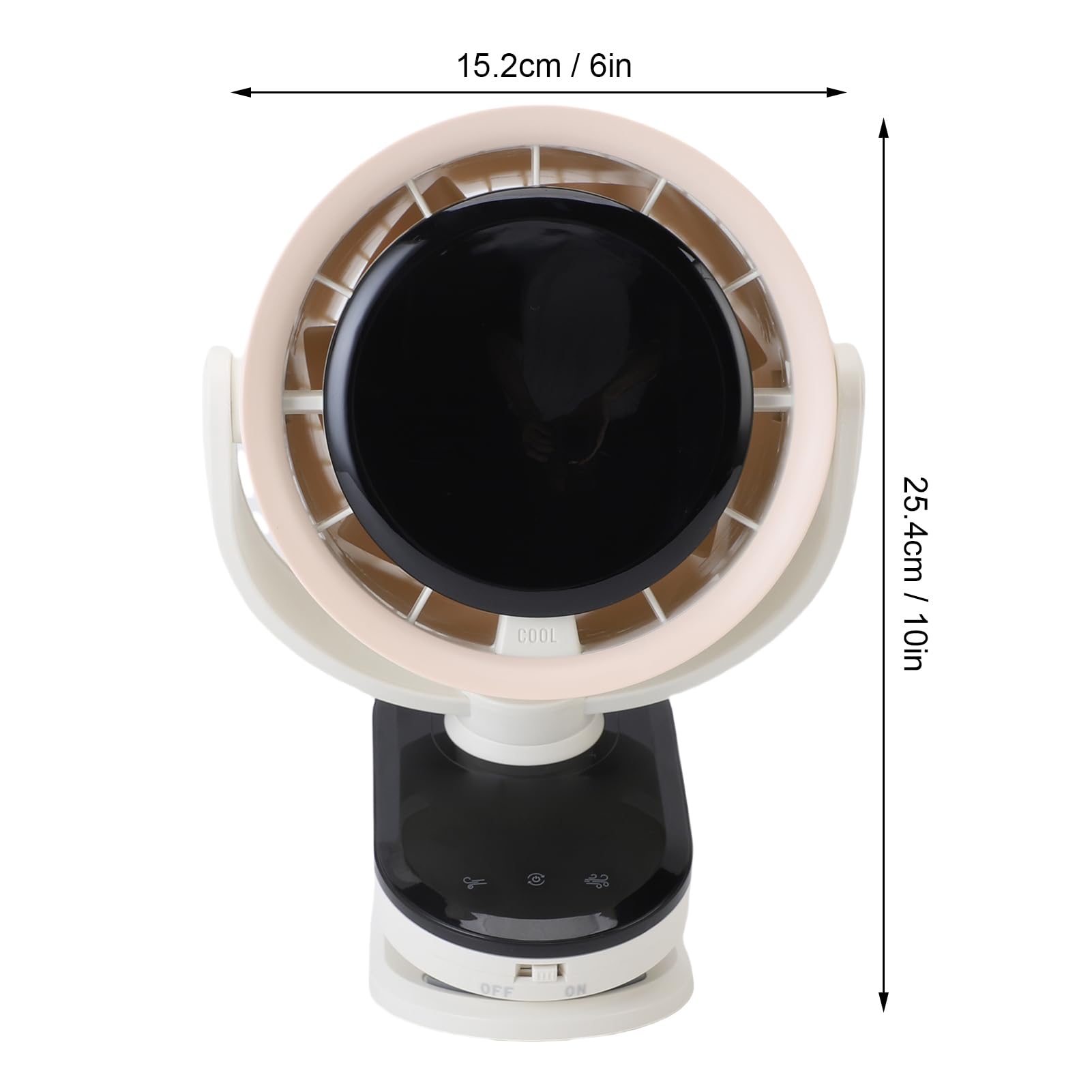 Asixxsix Ventilatore portatile con morsetto, Ventilatore oscillante automatico con display digitale a LED, 100 impostazioni di velocità, Ventilatore di raffreddamento ricaricabile USB