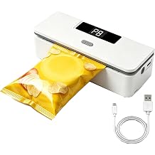 Mini Bag Sealer,8 Adjustable Levels Portable Chip Bag Sealer For Food Snacks Storage,Rechargeable Sealing Machine with Cutter Magnet Plastic Mylar Bags,Kitchen Appliances Keeping Food Fresh White
