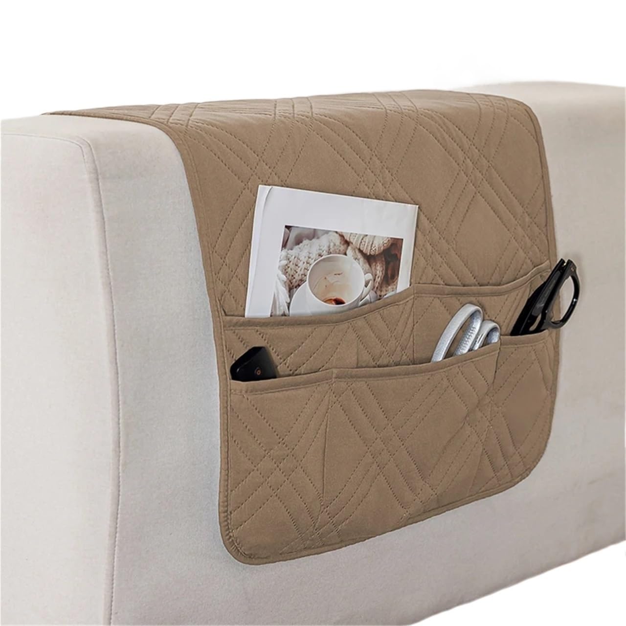 Zovloer Arm Chair Covers 2pcs Sofa Armrest Organizer With Pockets Anti-dirty Couch Armchair Hanging Storage Bags Chair Arm Protector Cover For Recliner Armchairs Sofas Couch(ColorA4)
