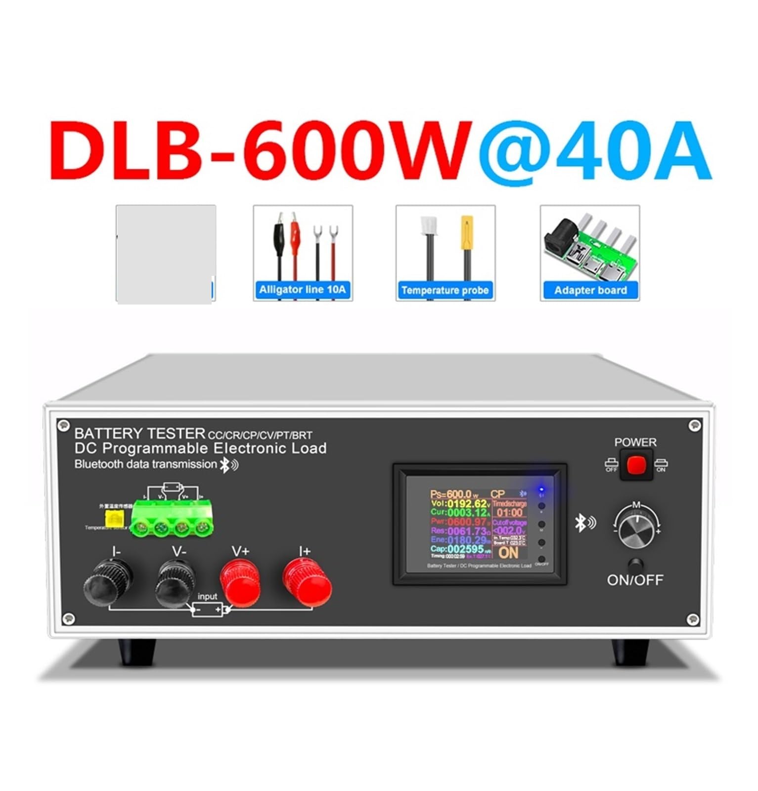 DLB-600W 40A DC testeur de Charge électronique Programmable Haute précision résolution Voiture Battary température capacité Moniteur Outils