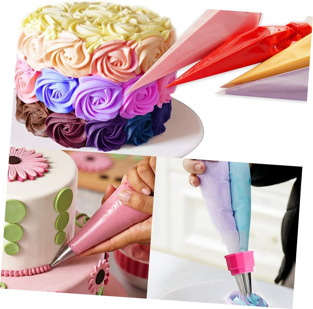 Disposable Cake Decorating Bags Thickened Icing Pouch for Cream Whipped Toppings and Diy Pastry Decoration for Cakes and Cupcakes