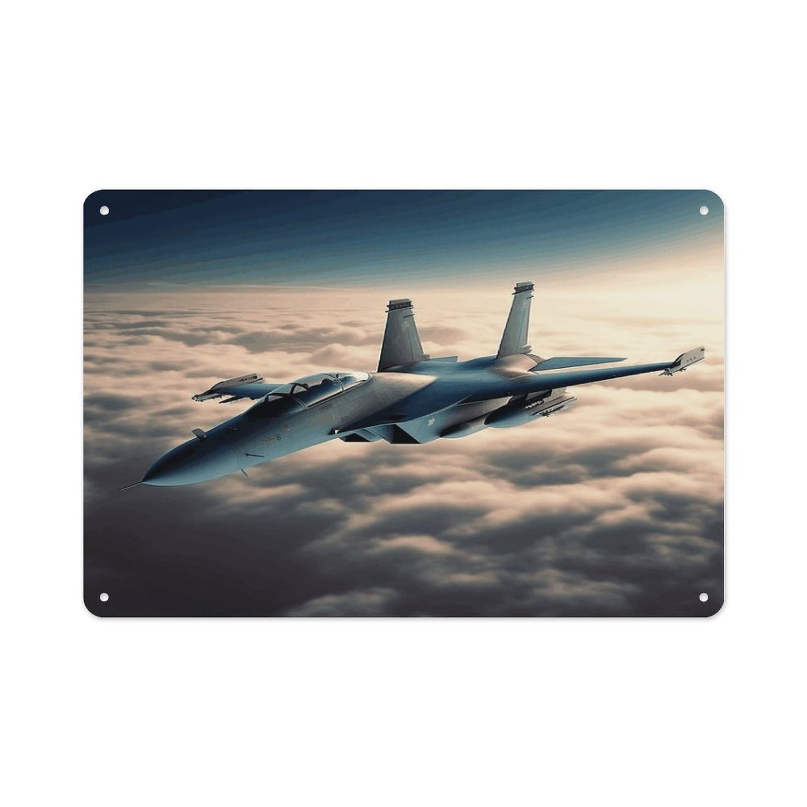 VstaDank Vintage Metal Sign Sublimation Aluminum Aircraft Fighter Jets Plaque Sign Weatherproof Art Decorative Wall Plate Boho Aluminum Wall Hanging Decor Retro Poster Plaque 8x12in