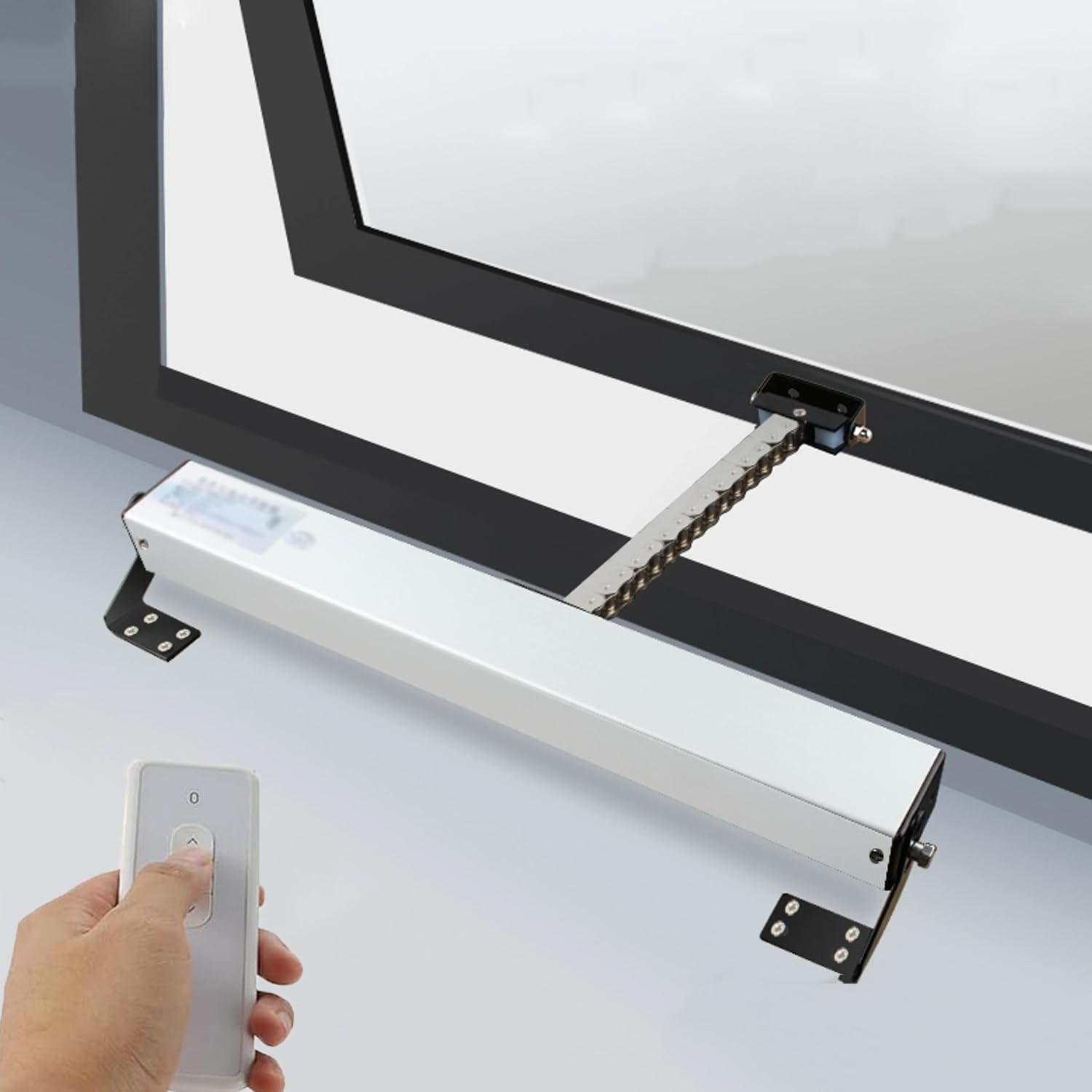 Abreventanas eléctrico con control remoto y cadena de doble capa para tragaluces y tejados