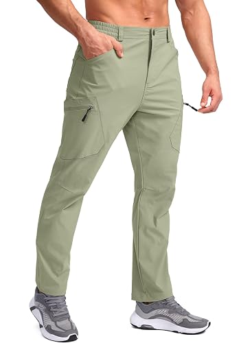 Pudolla Men's Lightweight Hiking Pants with 7 Pockets Quick Dry Water Resistant Fishing Travel Pants