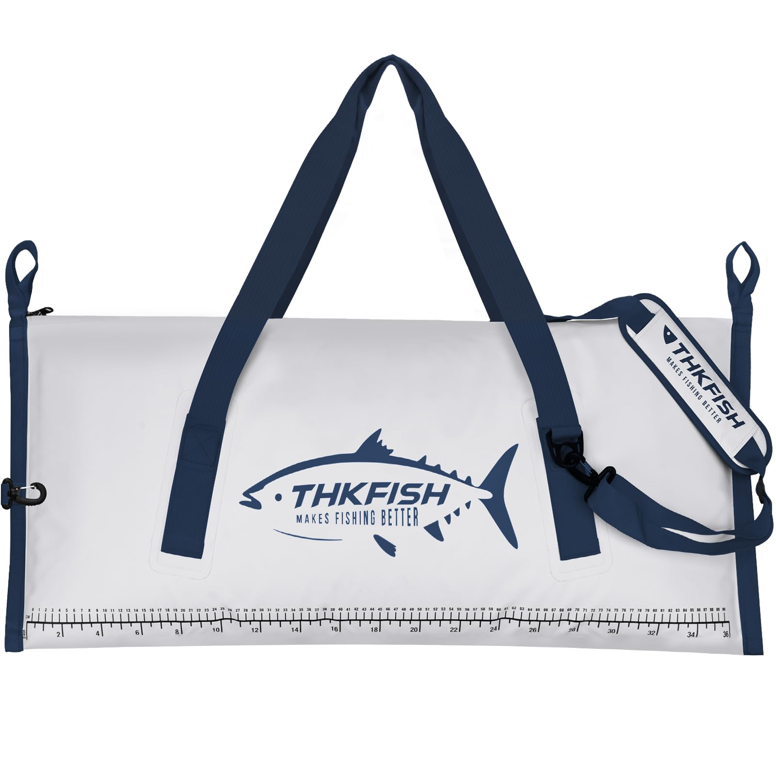 THKFISH Insulated Fish Cooler Bag, 40x16in Fish Kill Bag for Caught Fish, Portable Waterproof Insulated Fishing Bags Keeps Ice Cold Over 24 Hours (White-Blue, 40 * 16IN) — image 1