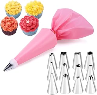 Juego de 14 Uds. De accesorios para decoración de pasteles, bolsa de repostería, cocina, panadería, equipo de confitería, boquillas para crema, herramientas de pastelería, color rosa